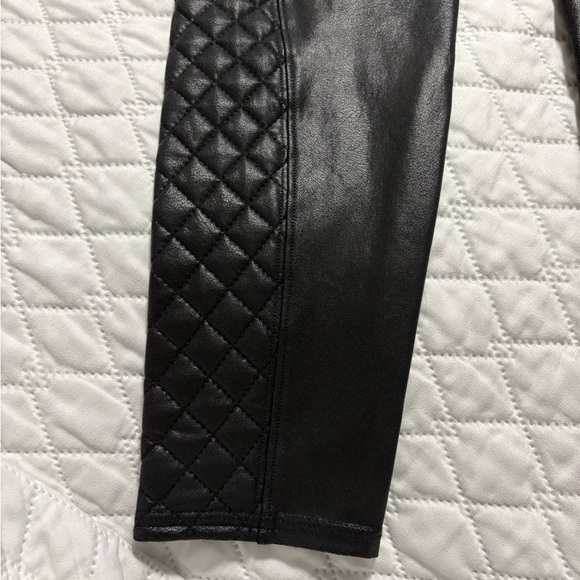 Spanx Black Quilted Faux Leather Leggings - Picture 7 of 7